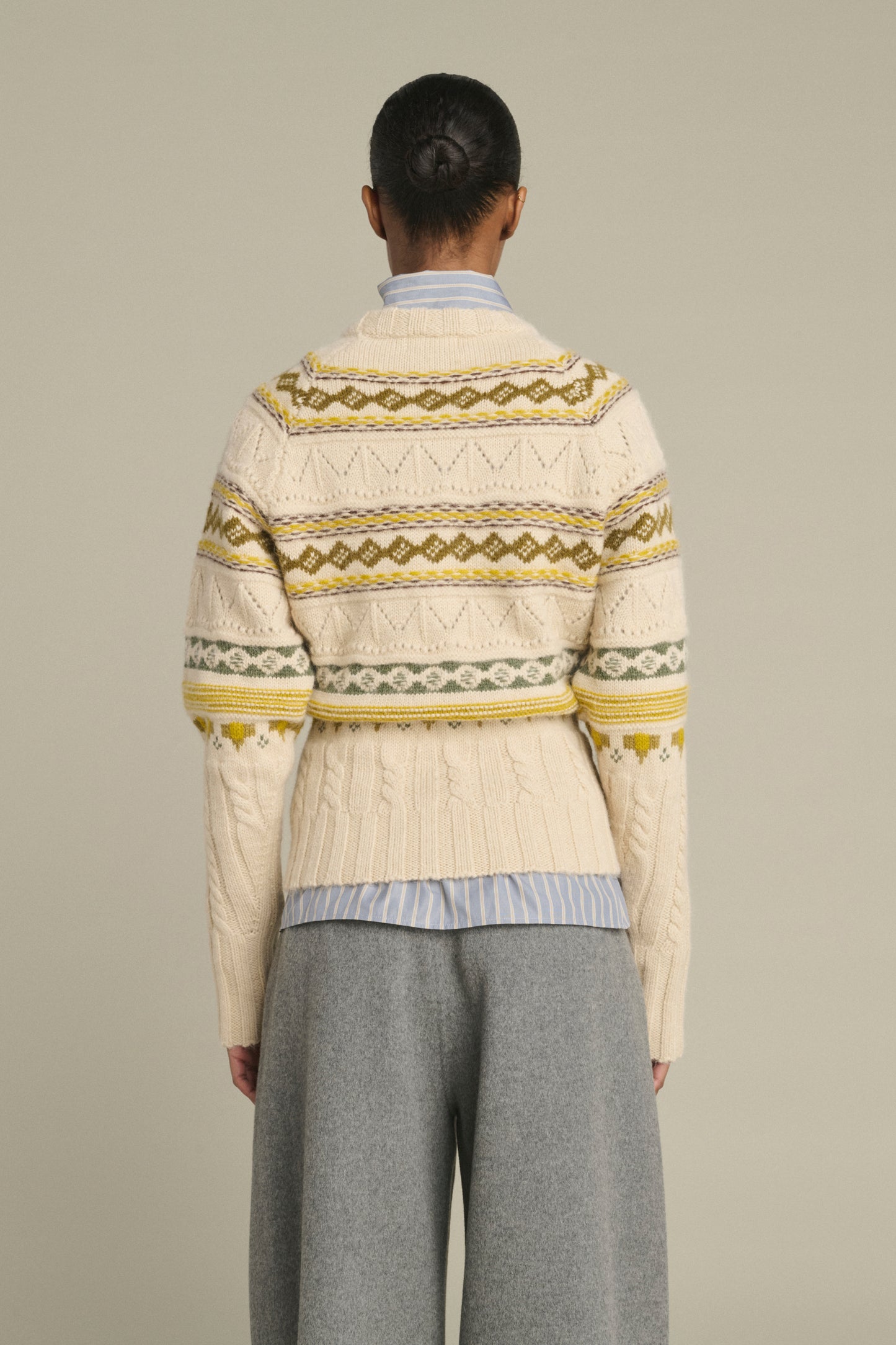 Luis pullover - Multicolour Beige - Merino Wool - Women