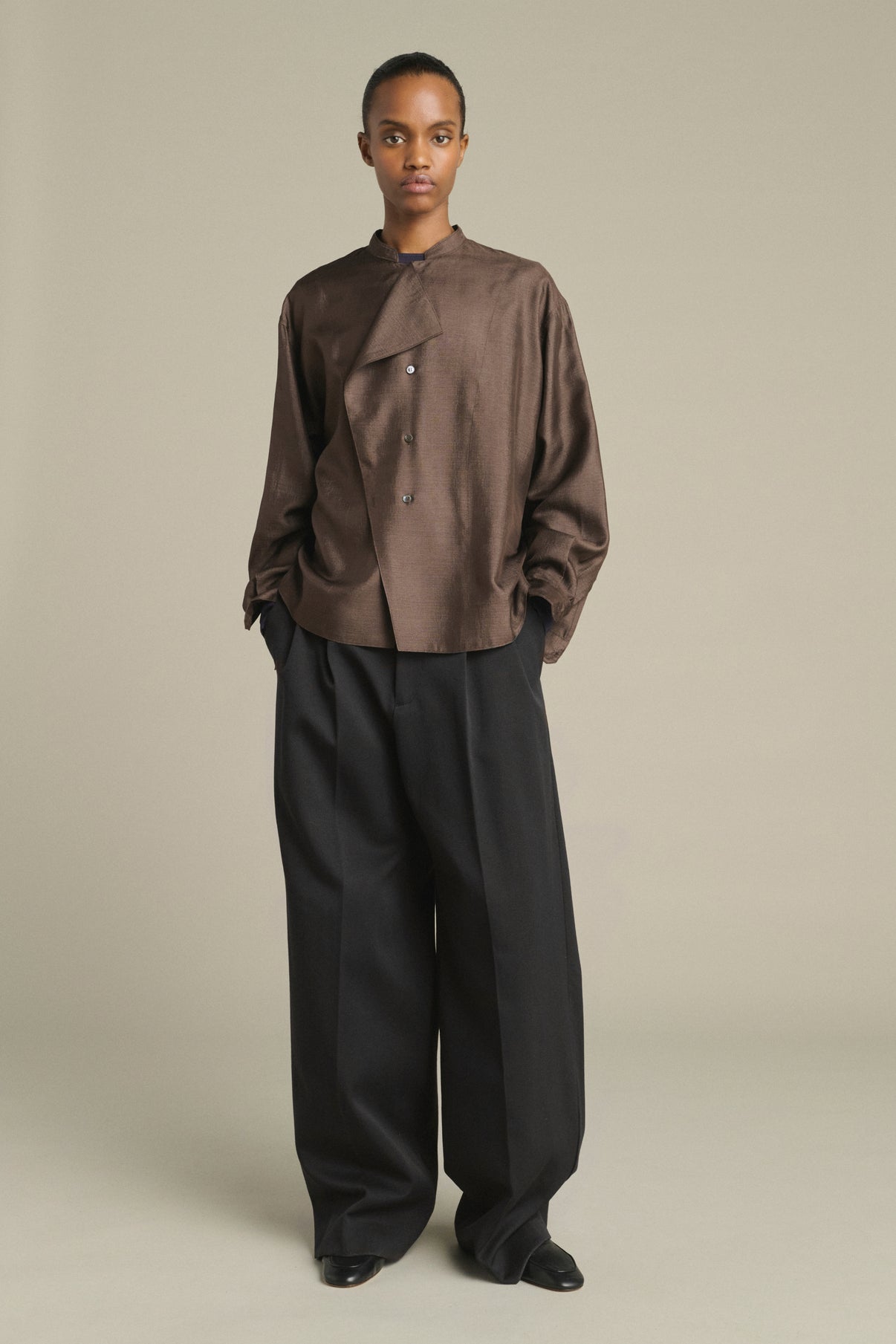 Bluse Hampton - Dunkelbraun - Seide - Damen vue 1