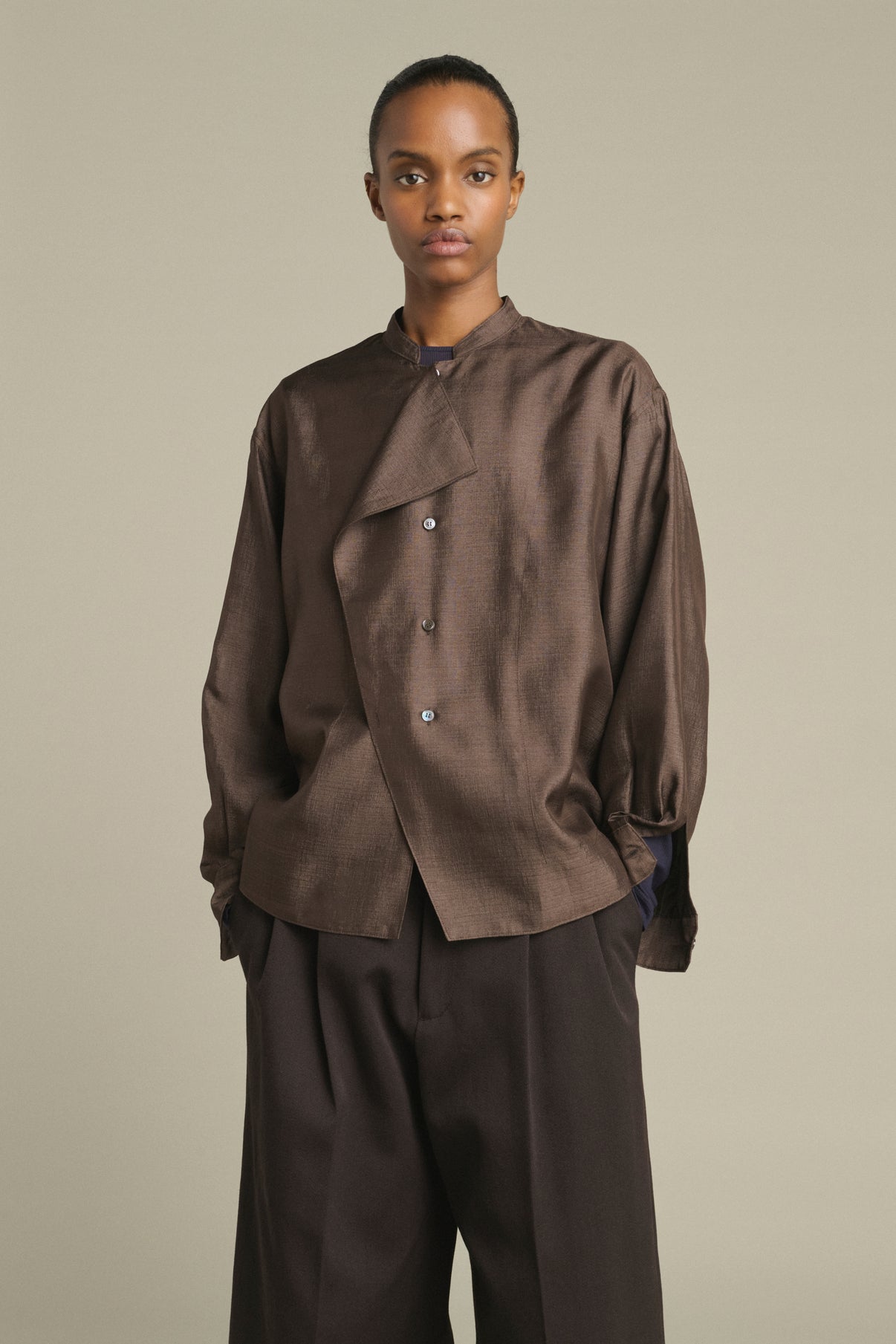 Bluse Hampton - Dunkelbraun - Seide - Damen vue 3