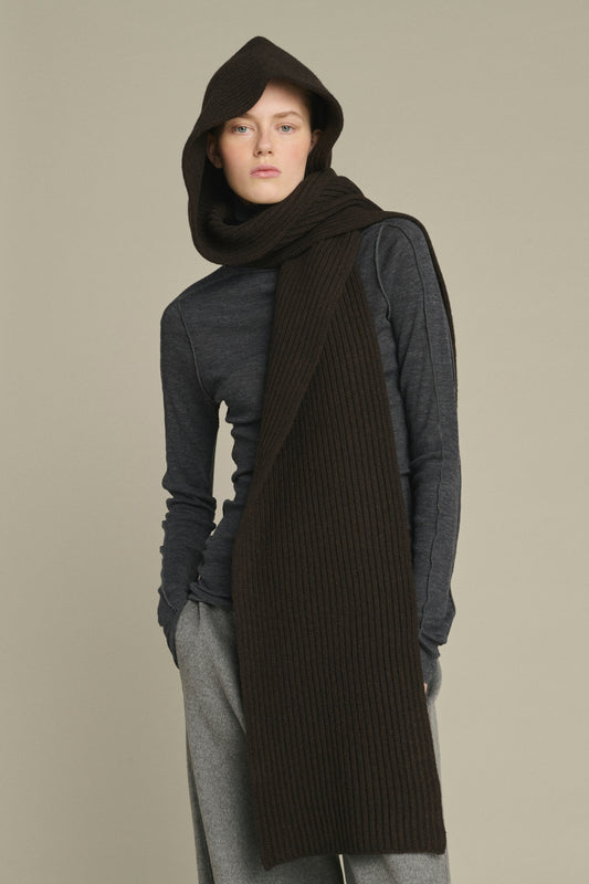 Schal Loretta – Schokolade – Merinowolle – Damen