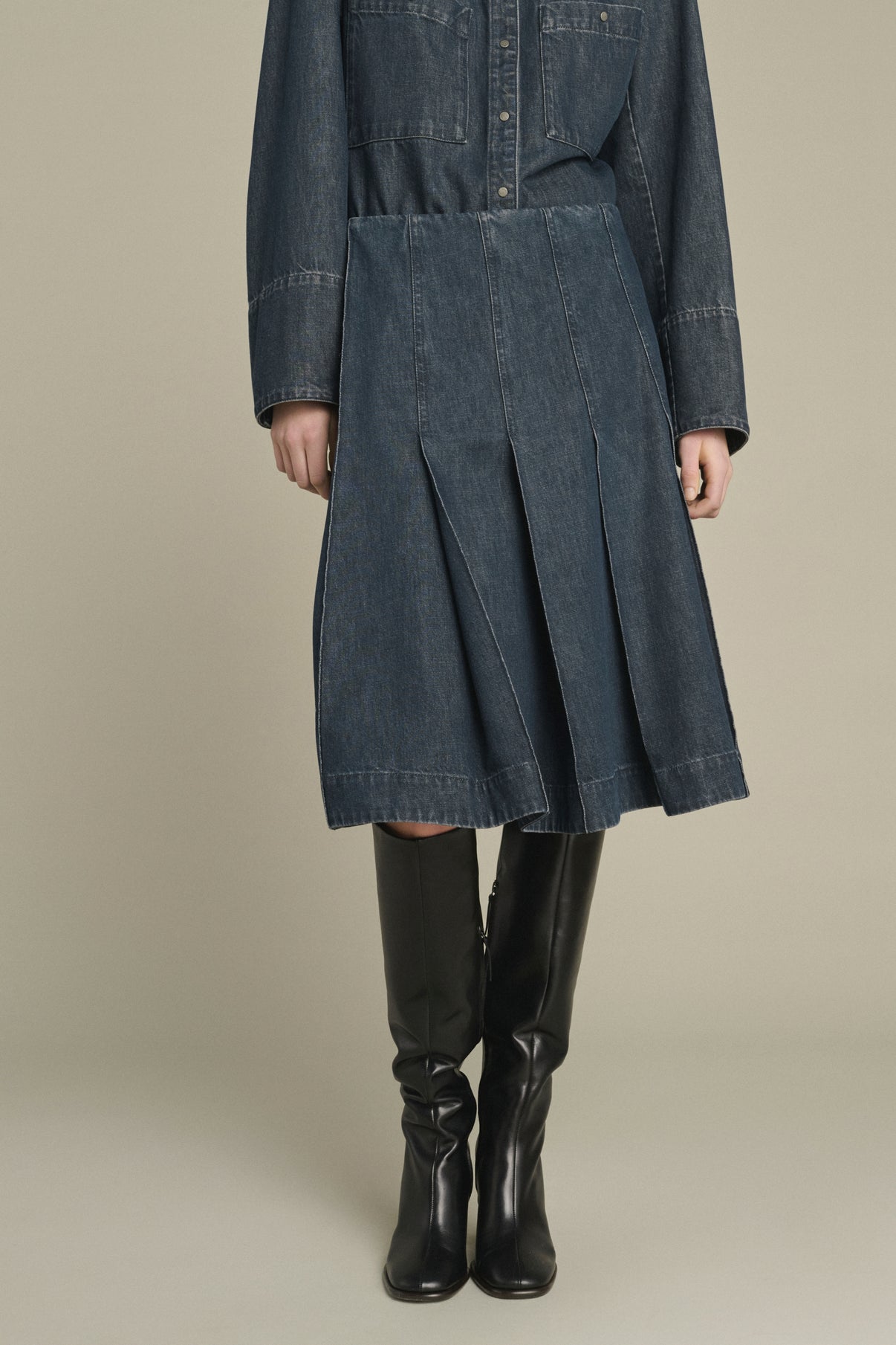 Klea skirt - Blue Grey - Cotton - Women vue 3