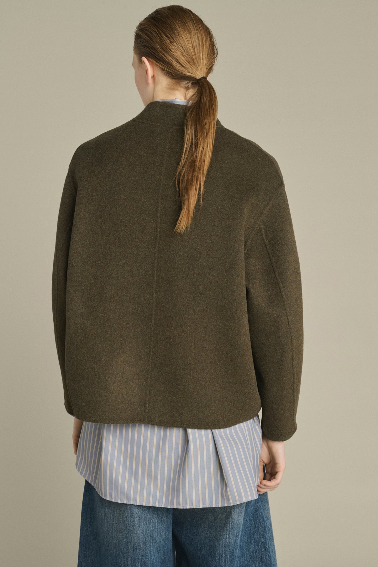 Mantel Windsor - Kaki Chiné - Wolle - Damen vue 3