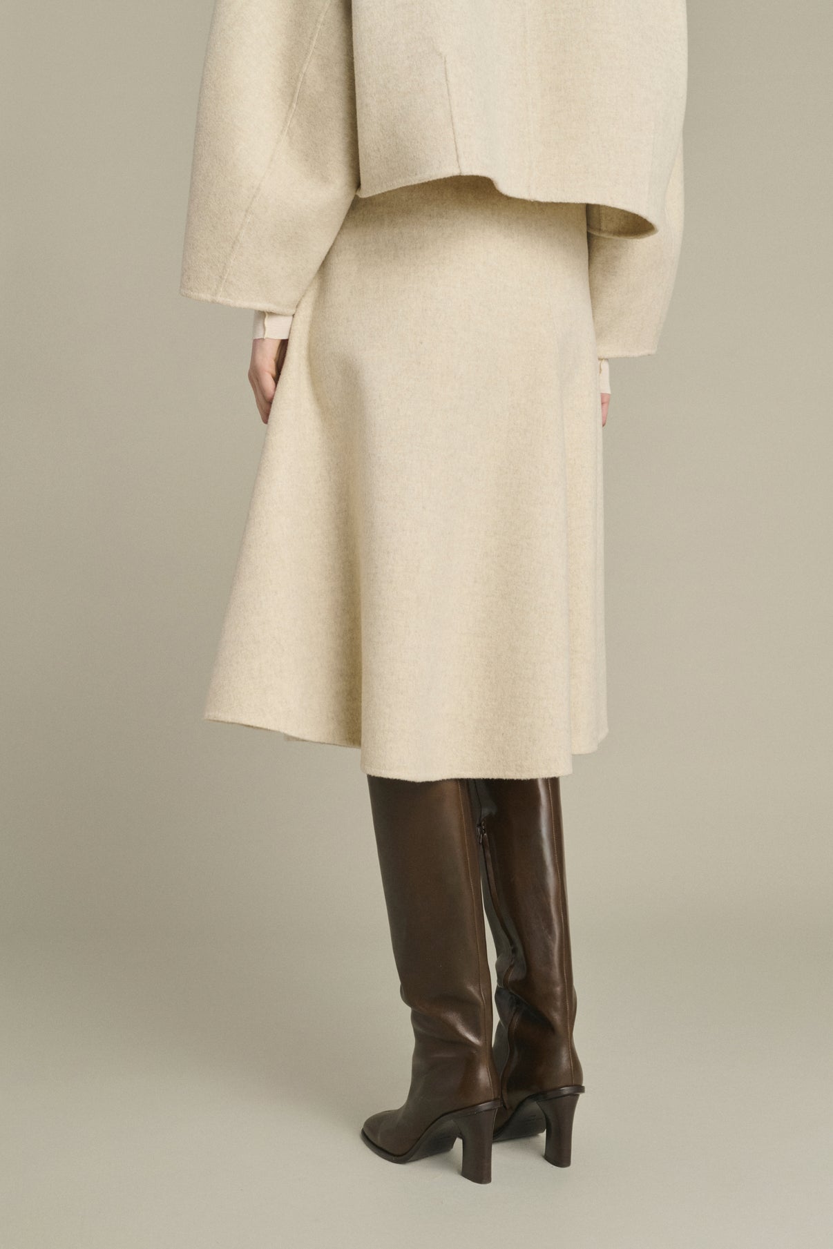 Kelya Skirt - Ecru/Grey - Wool - Women vue 4