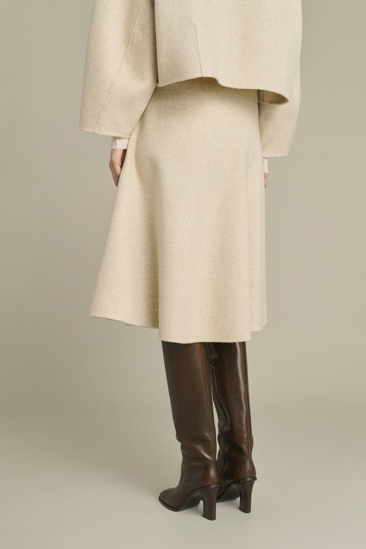 Kelya Skirt - Ecru/Grey - Wool - Women