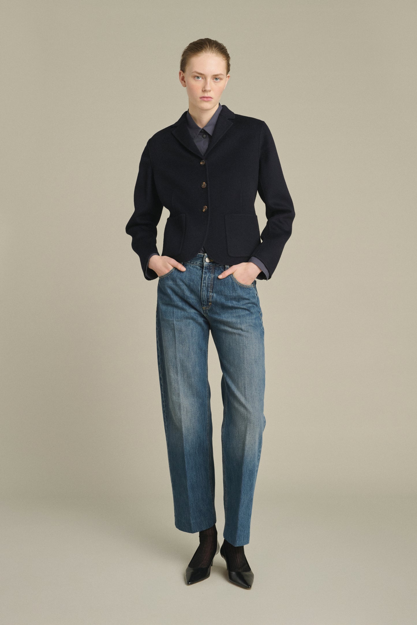 Jacke Hespera – Deep Navy – Wolle – Damen