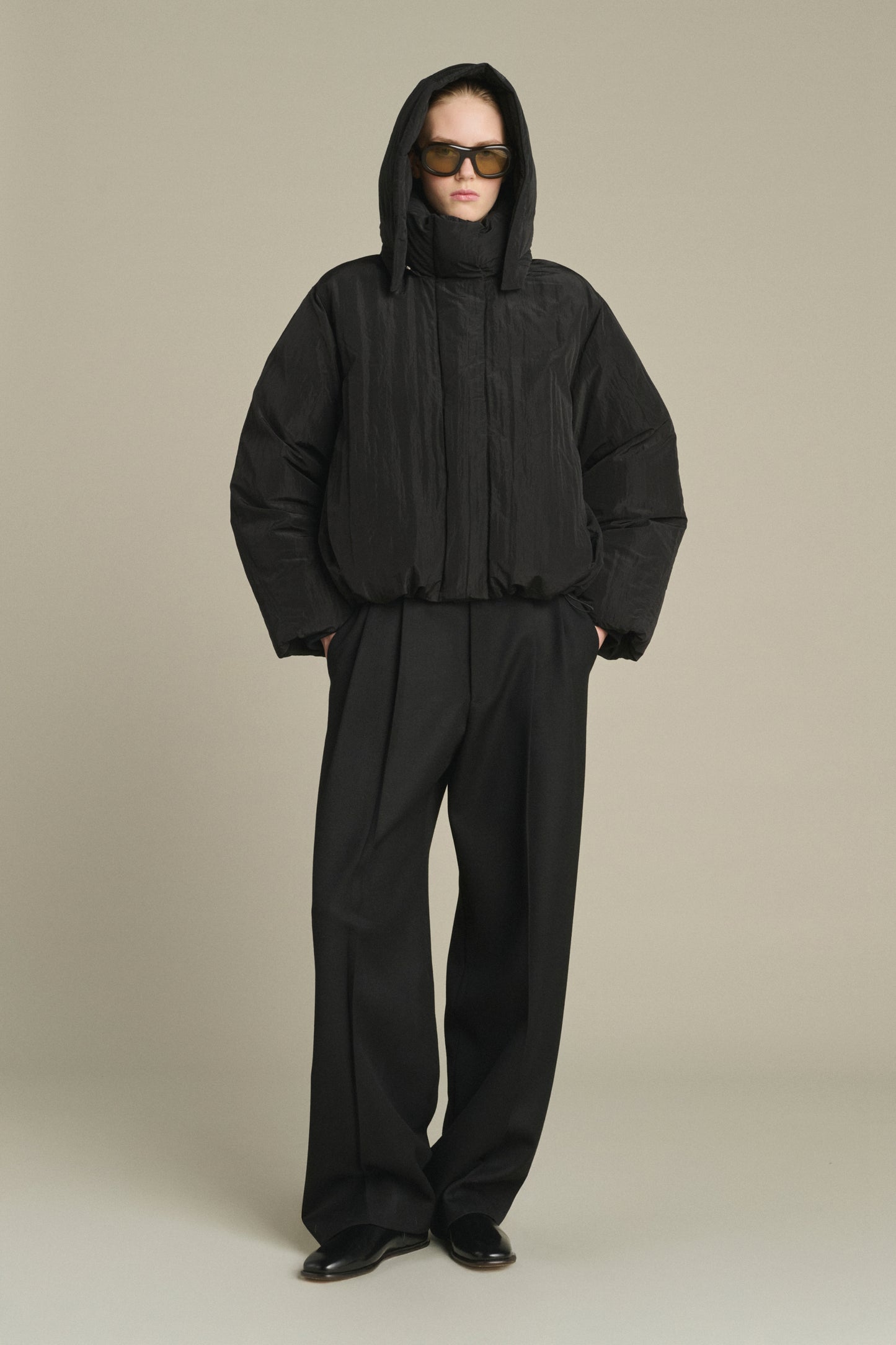 Java - Black Reversible Short Puffer Jacket for Women - Soeur