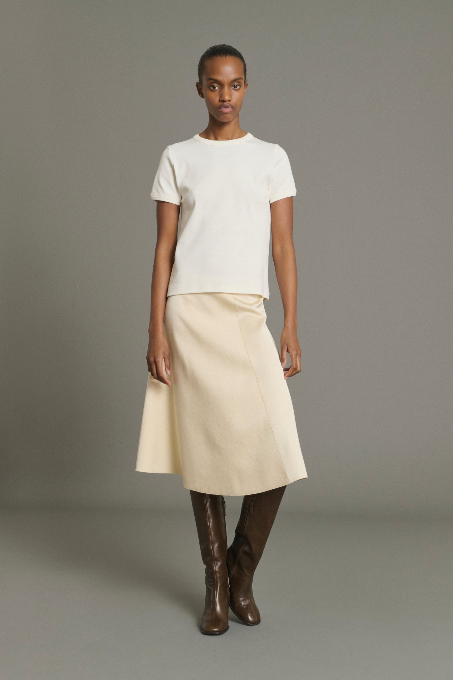 T-Shirt Aristide - White Organic Cotton Ribbed Women - Soeur