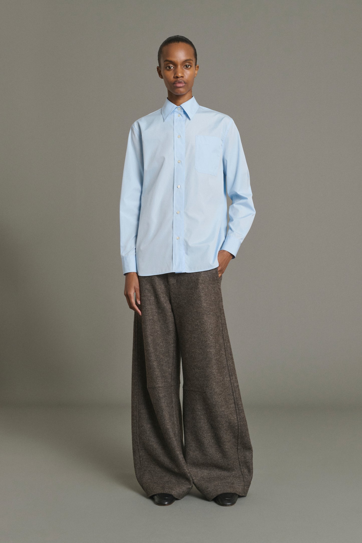 Hemd Saphir – Himmelblau Bio-Popeline Damen – Soeur