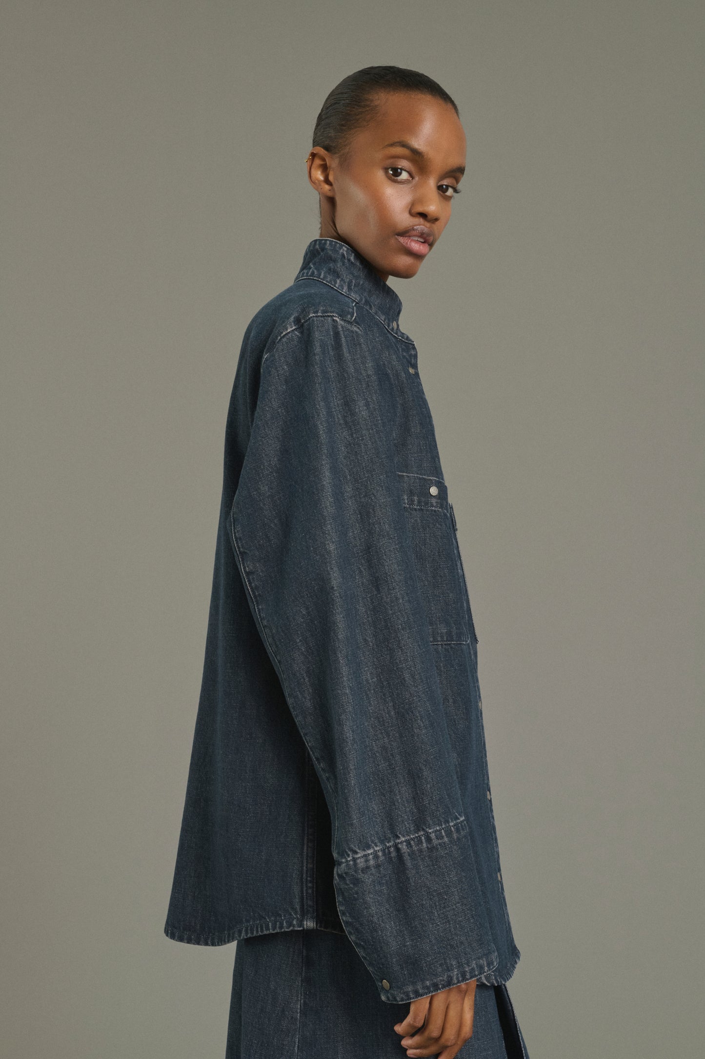 Hemd Leslie – Blaugrau – Baumwolle – Damen