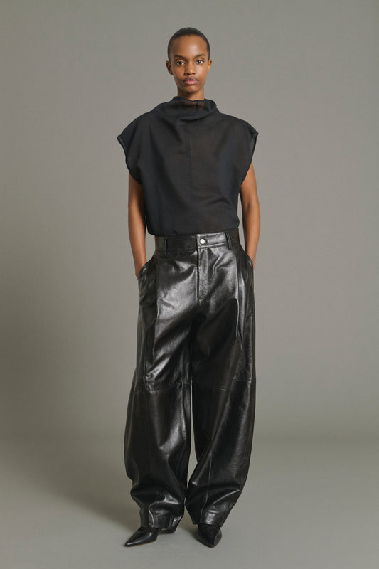 Hose Julien - Schwarz - Leder - Damen