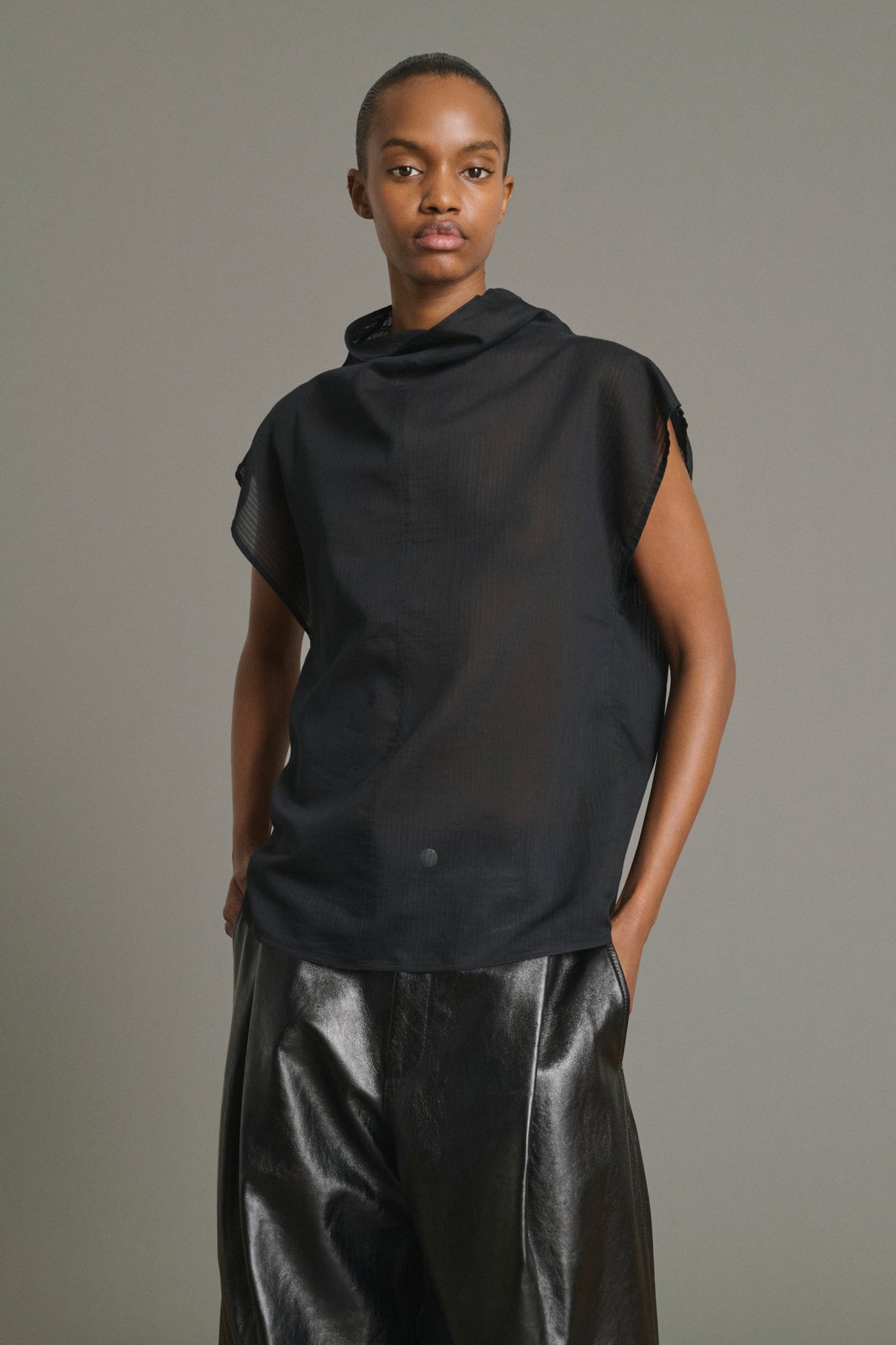 Bluse Izumi - Schwarz - Baumwolle - Damen vue 3