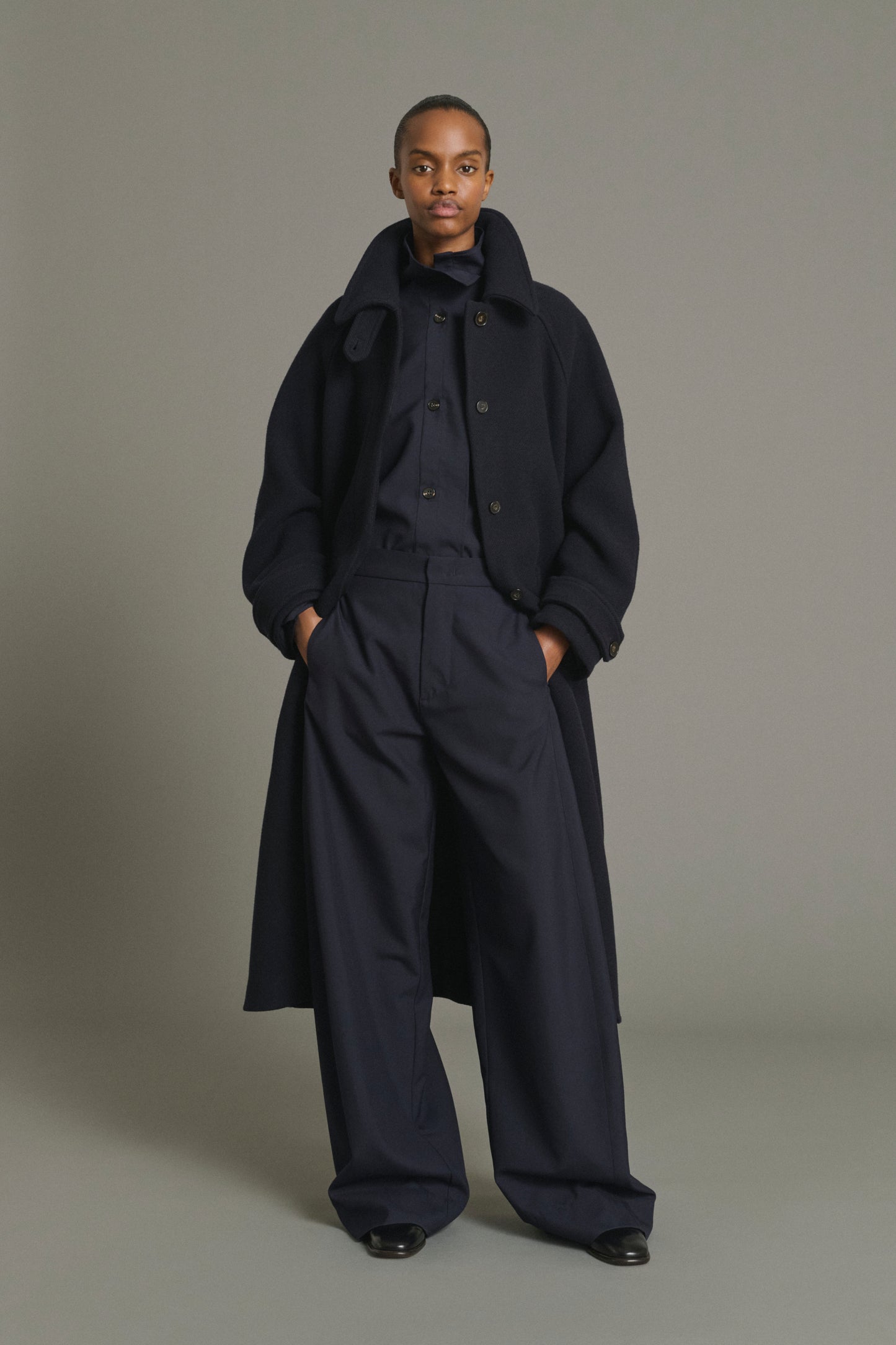 Mantel Berlin - Navy - Wolle - Damen