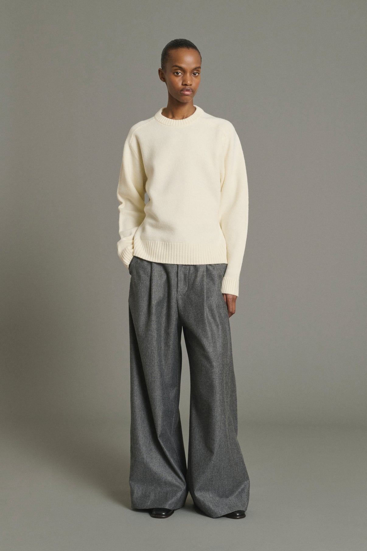 Trousers Hugues - Marl Grey - Wool - Women vue 1