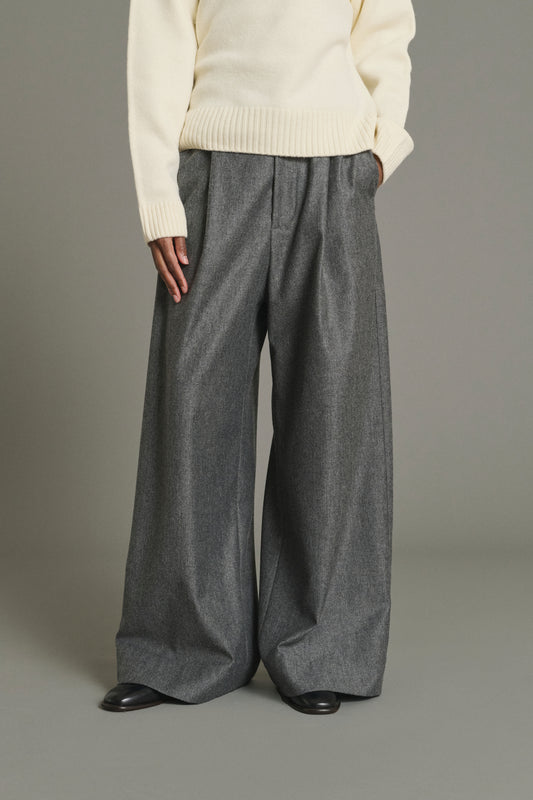 Trousers Hugues - Marl Grey - Wool - Women