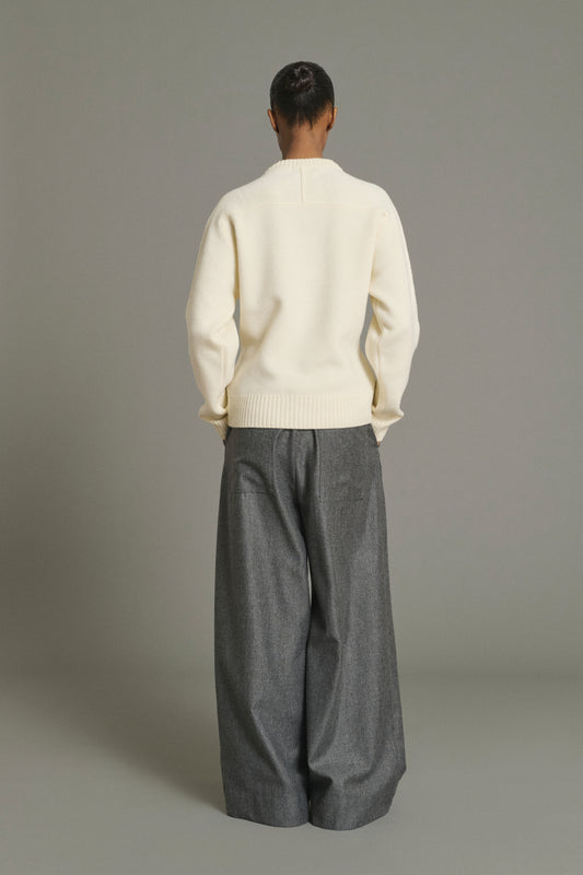 Trousers Hugues - Marl Grey - Wool - Women