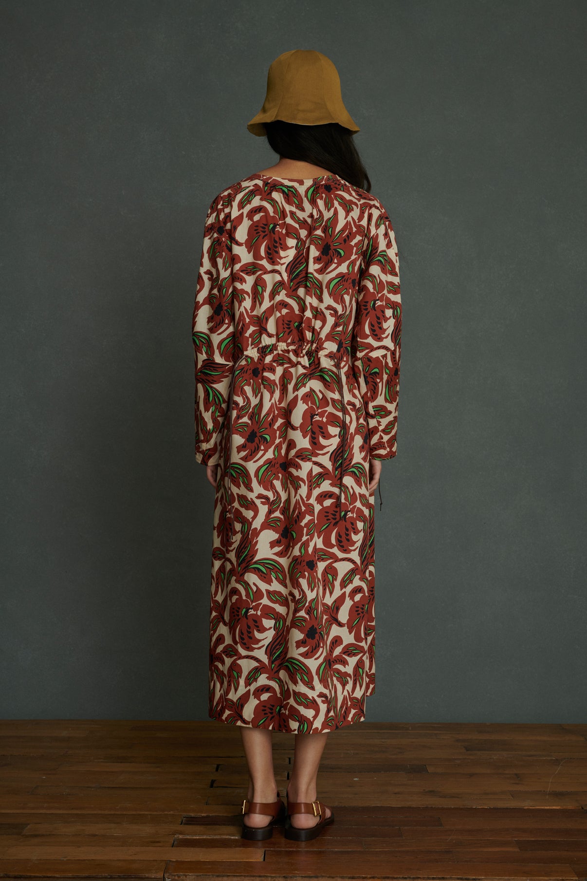 Robe Agnes - Terre Battue/Vert - Coton - Femme vue 3