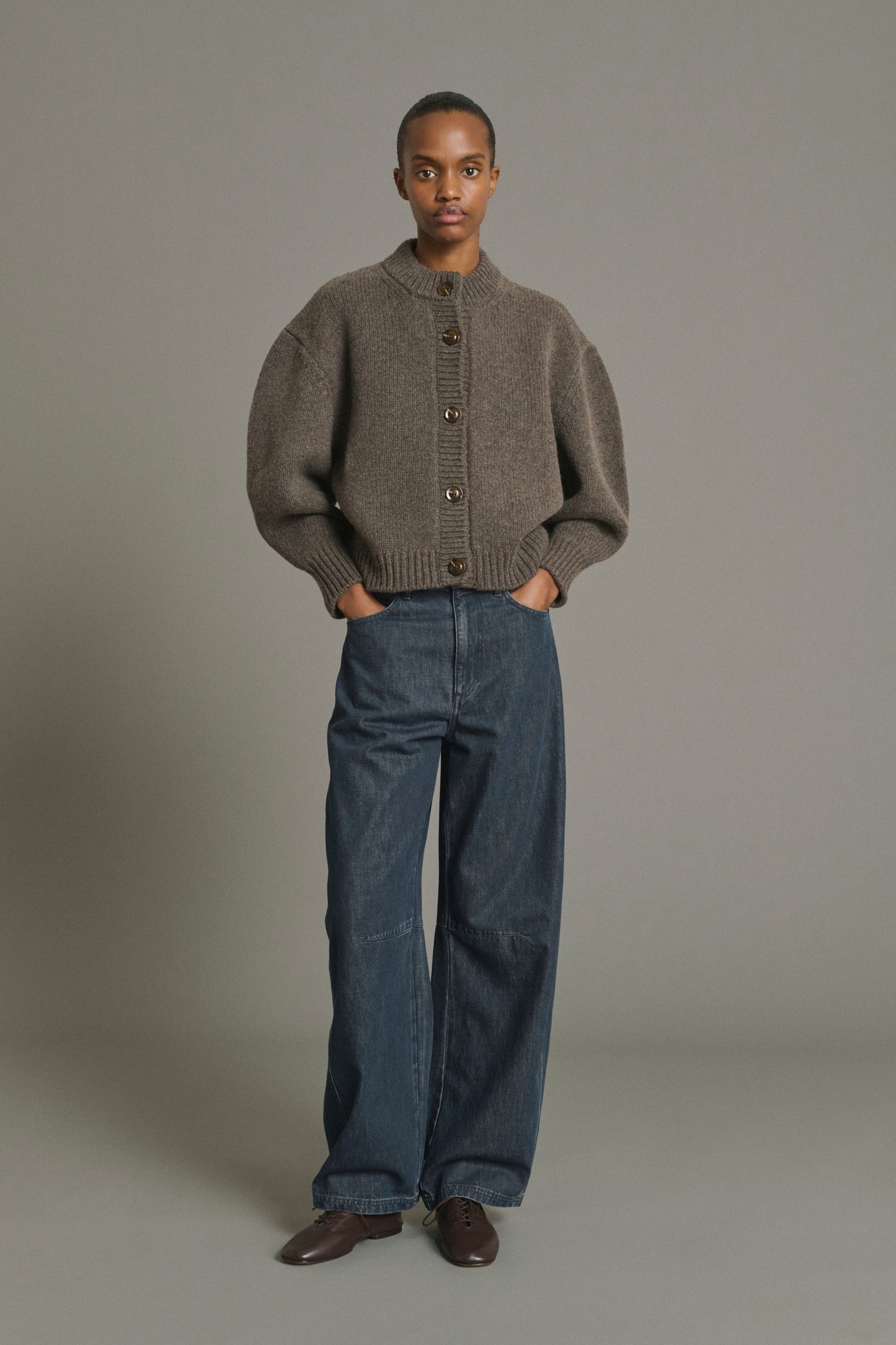 Cardigan Leonard - Marron Glacé - Merinowolle - Damen