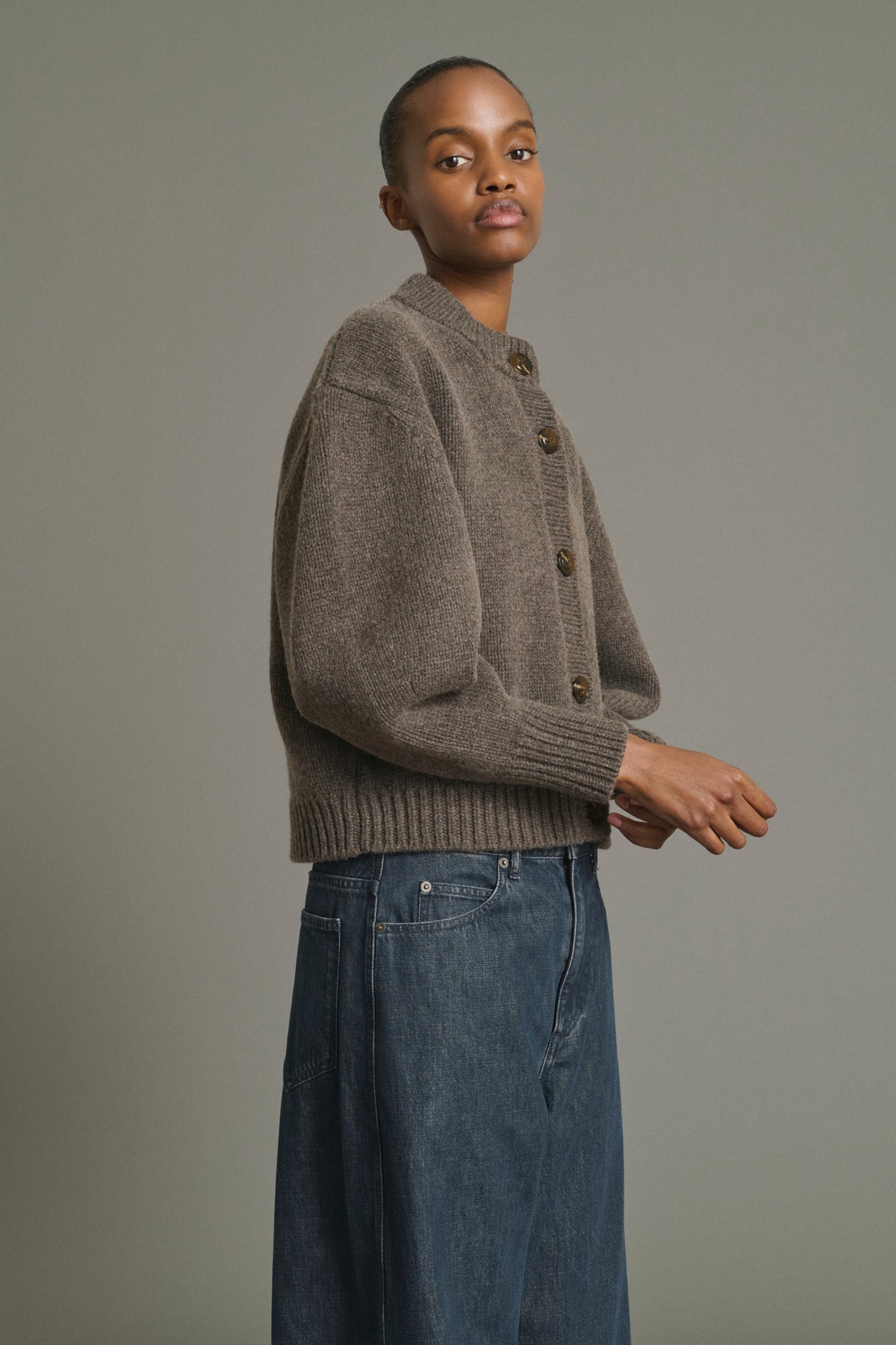 Cardigan Leonard - Marron Glacé - Merinowolle - Damen