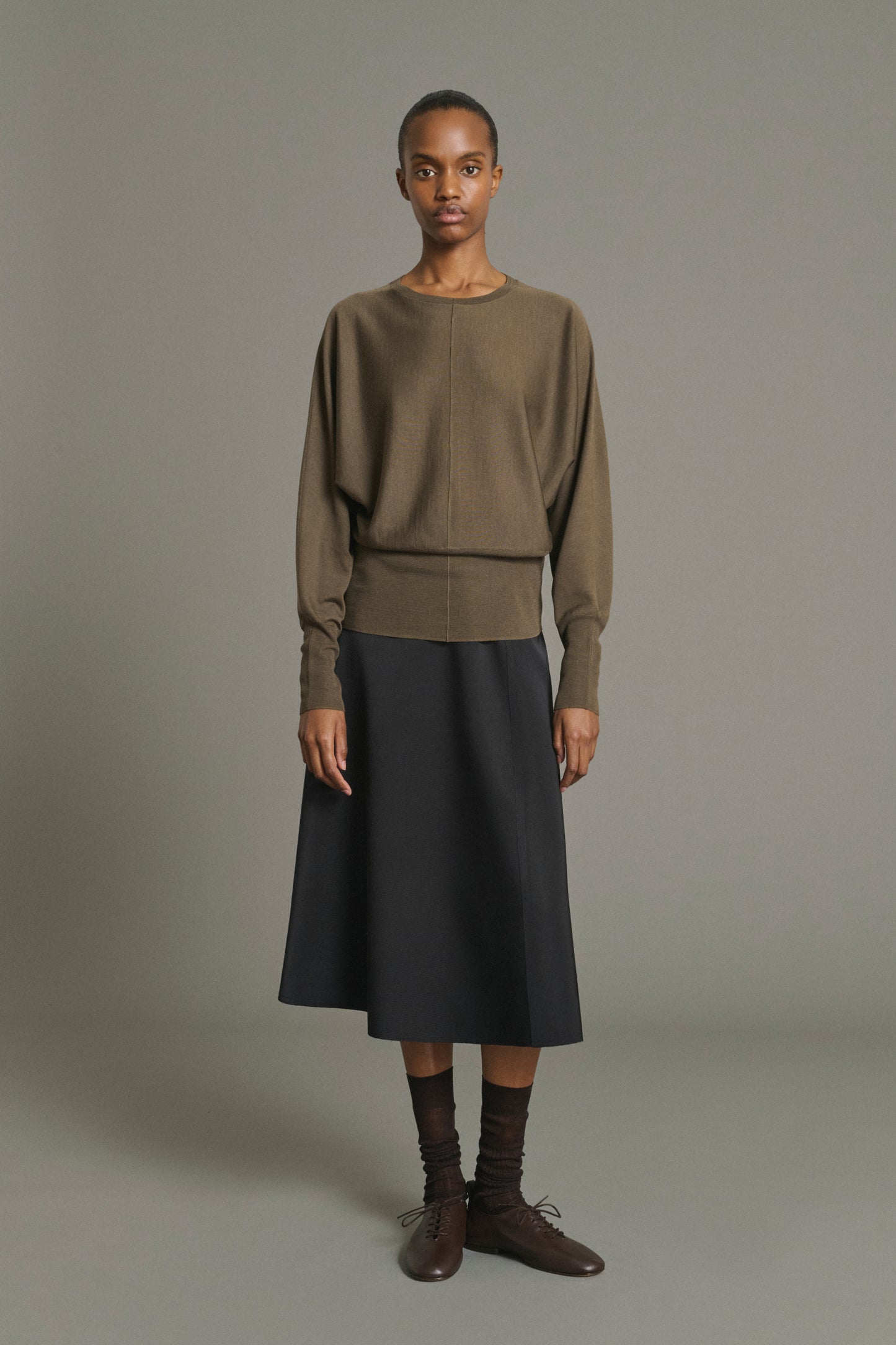 Lina Pullover - Khaki - Merino Wool - Women