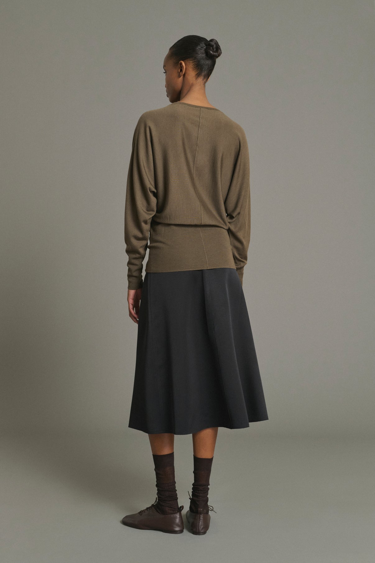 Lina Pullover - Khaki - Merino Wool - Women vue 2