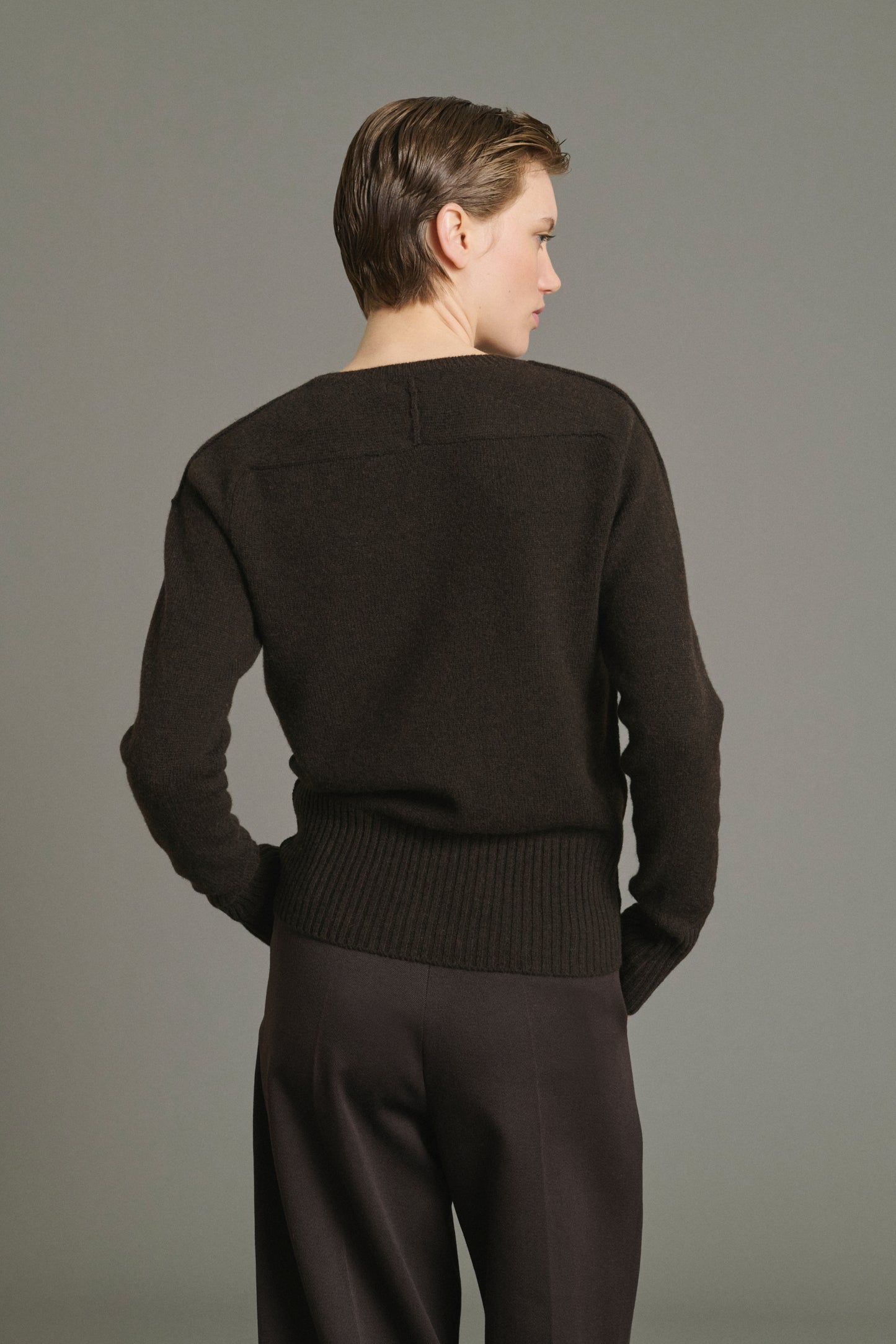 Pullover Jamie – Schokolade – Merinowolle – Damen