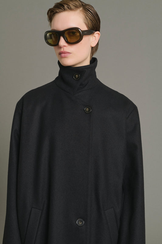 Mantel Germain – Schwarz – Wolle – Damen