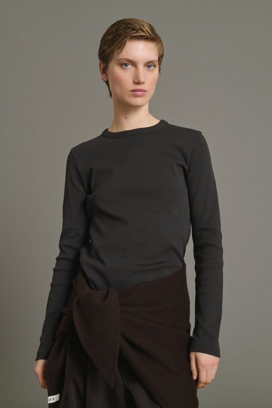T-Shirt Flavie – Holzkohle – Baumwolle – Damen