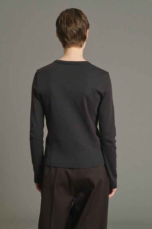 T-Shirt Flavie – Anthrazit – Baumwolle – Damen