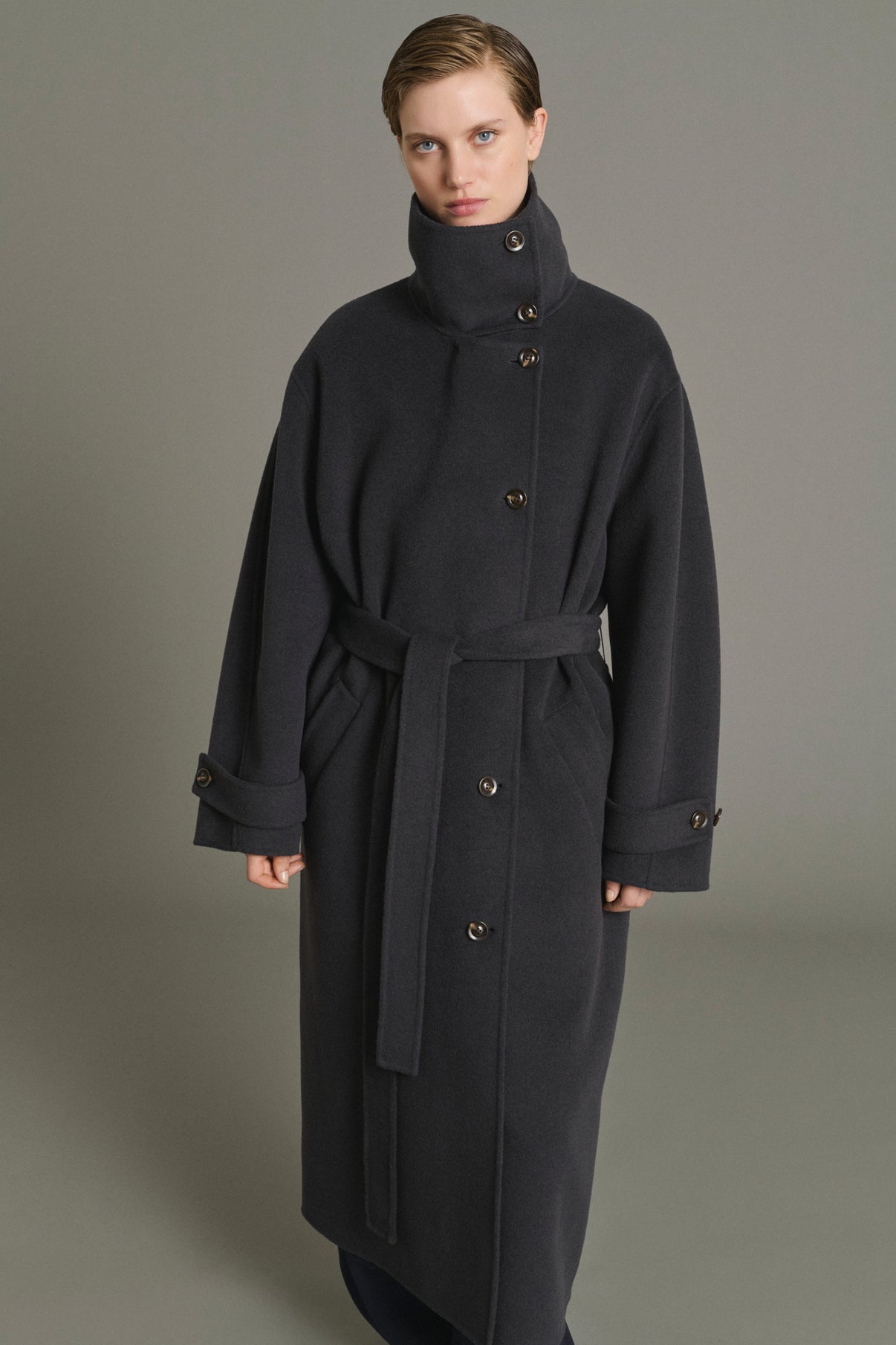 James coat - Charcoal - Wool - Women vue 3