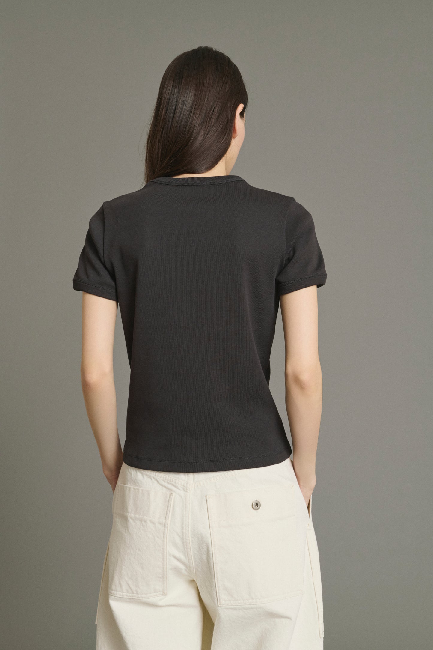 T-Shirt Aristide – Holzkohle – Baumwolle – Damen