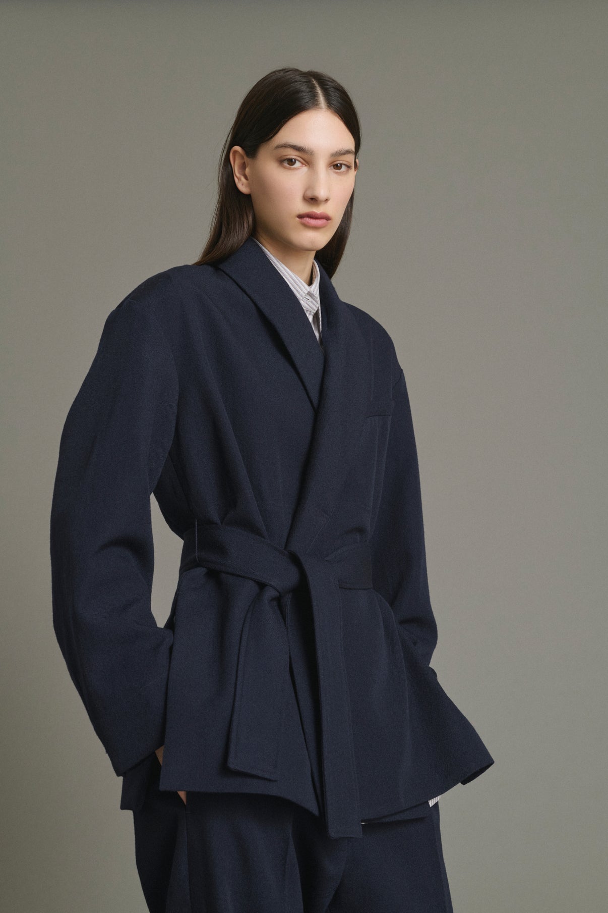 Jacke Come – Navy – Wolle – Damen vue 1