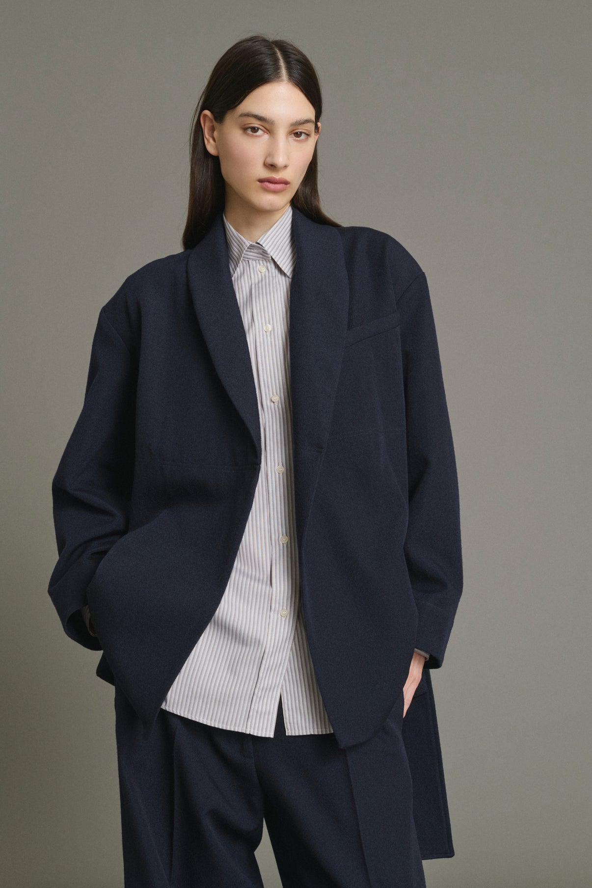 Jacke Come – Navy – Wolle – Damen vue 5