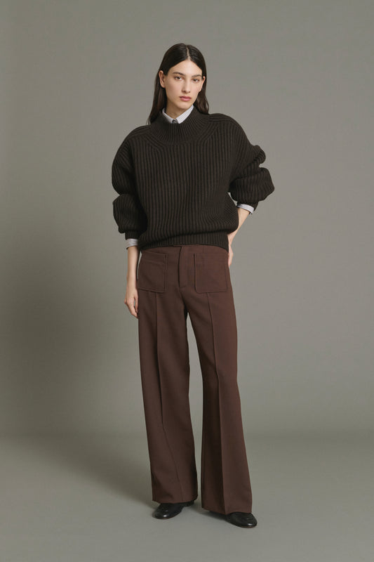 Pullover Flamand - Chocolate - Merino Wool - Women