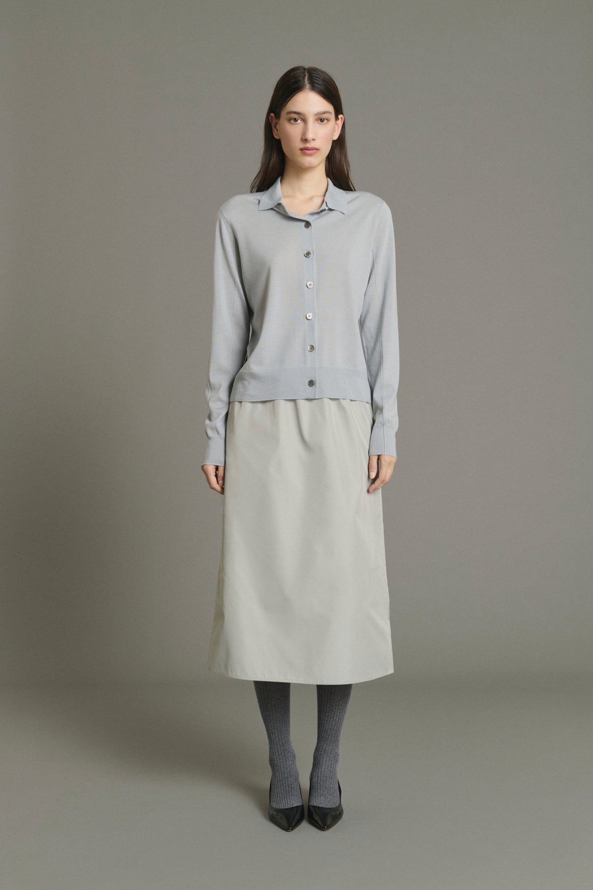 Cardigan Hailey - Hellblau - Merinowolle - Damen vue 1