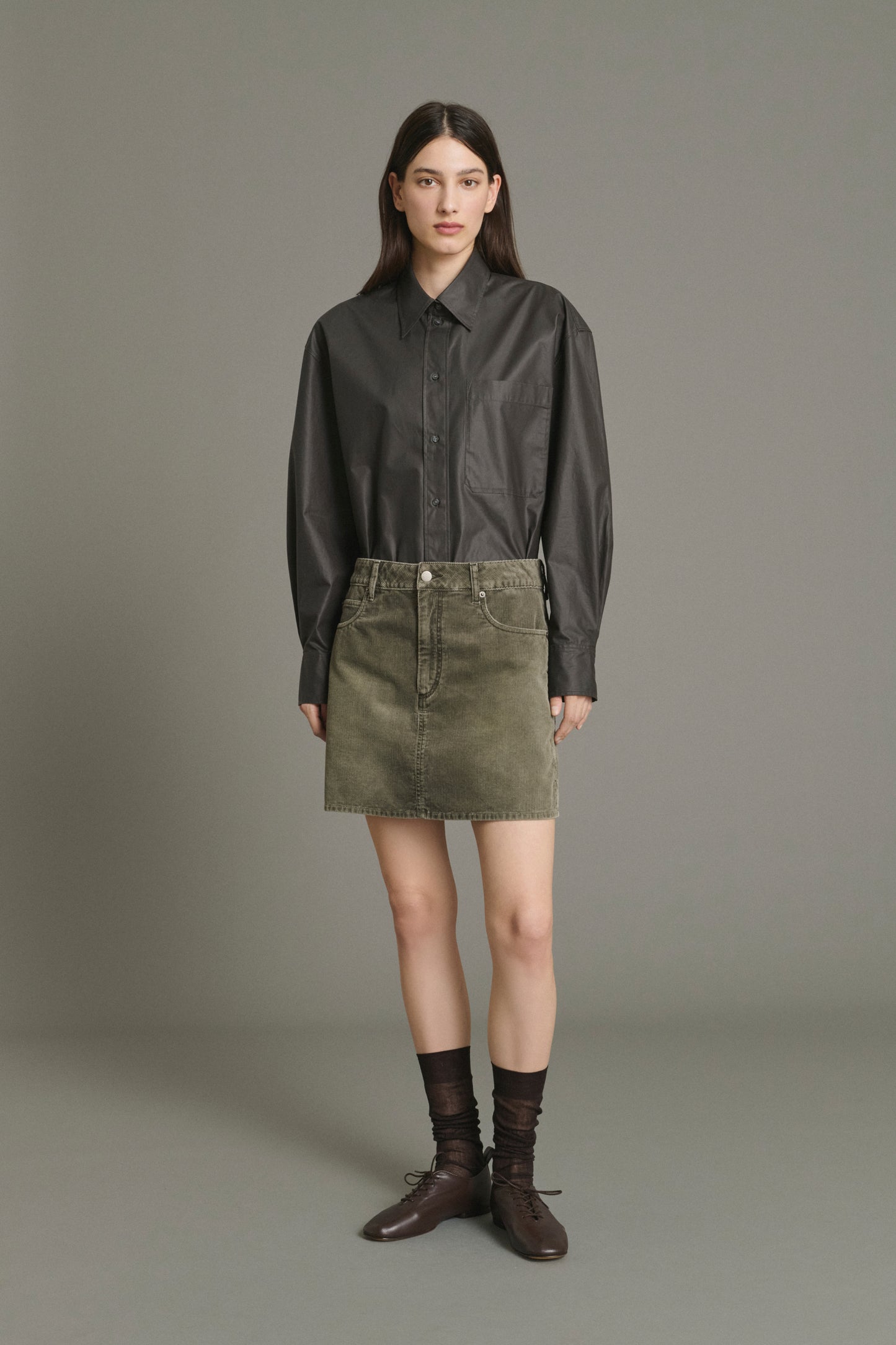Lacy Skirt - Grey - Cotton - Women