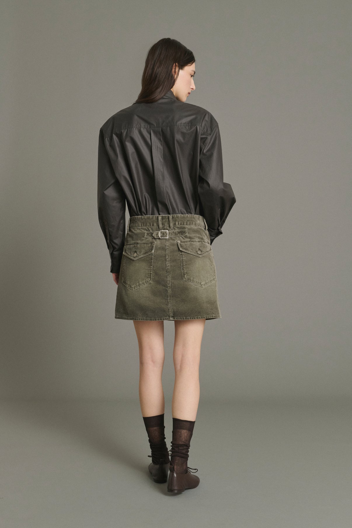 Lacy Skirt - Grey - Cotton - Women vue 2