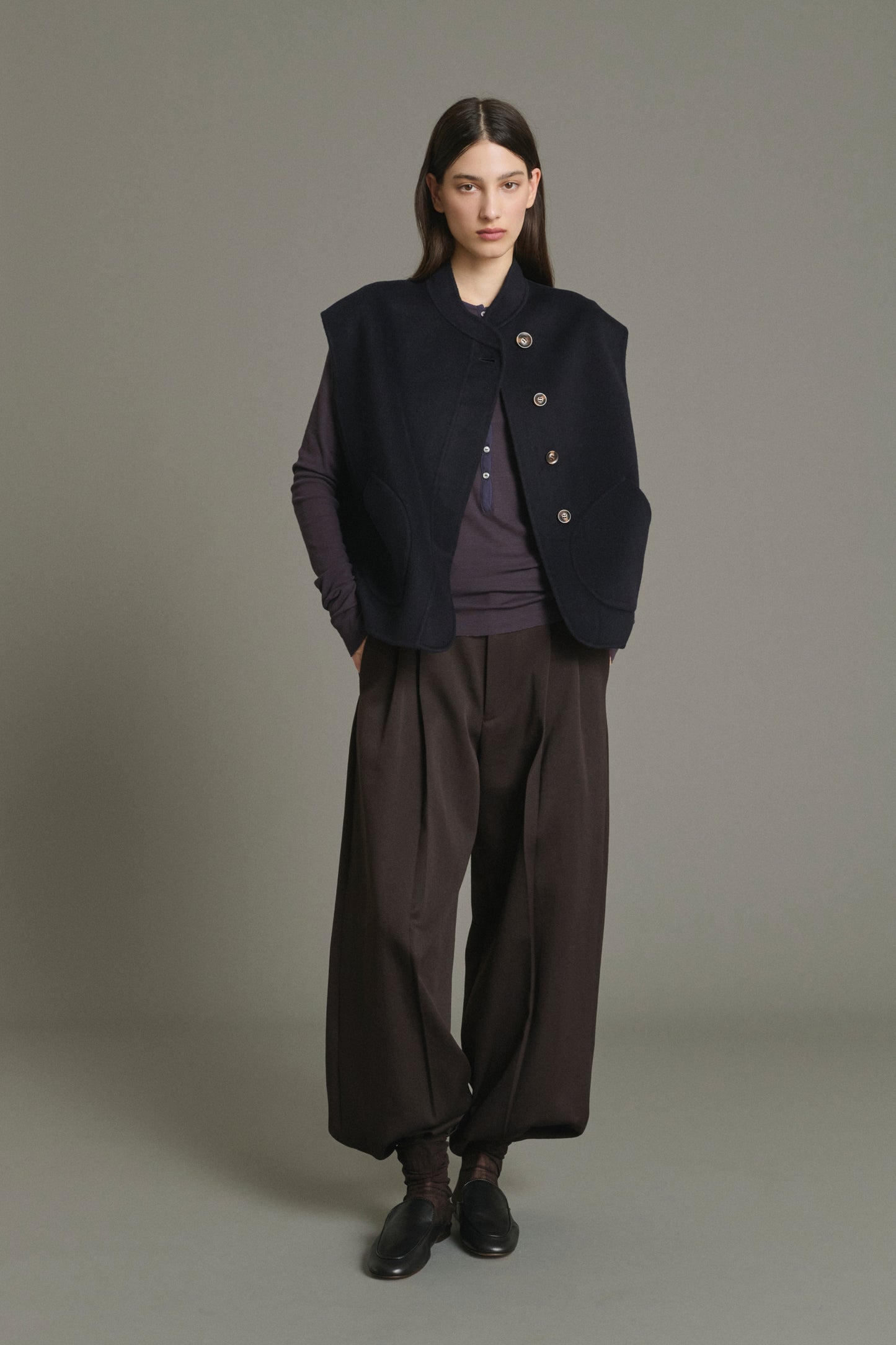 Jacke Adeline – Deep Navy Wolle Damen – Soeur