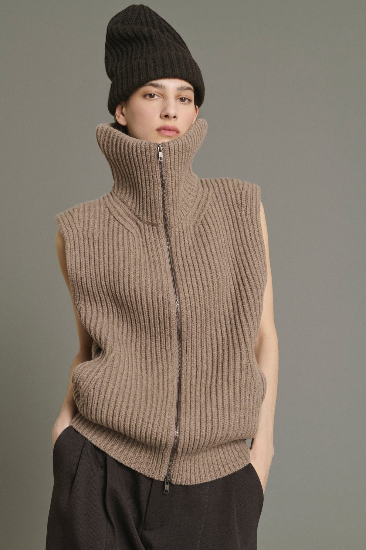 Mütze Gilles – Schokolade – Merinowolle – Damen vue 2