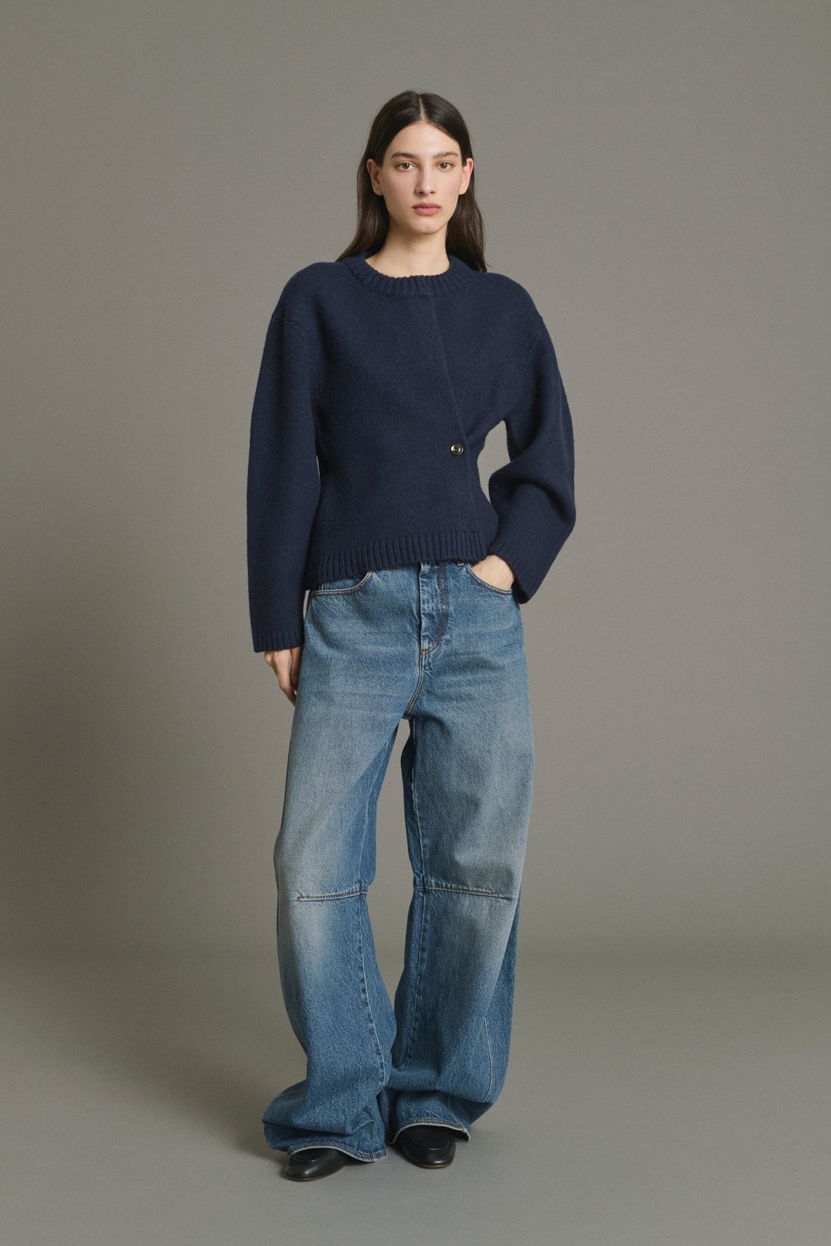 Cardigan Galileo - Navy - Merinowolle - Damen vue 2