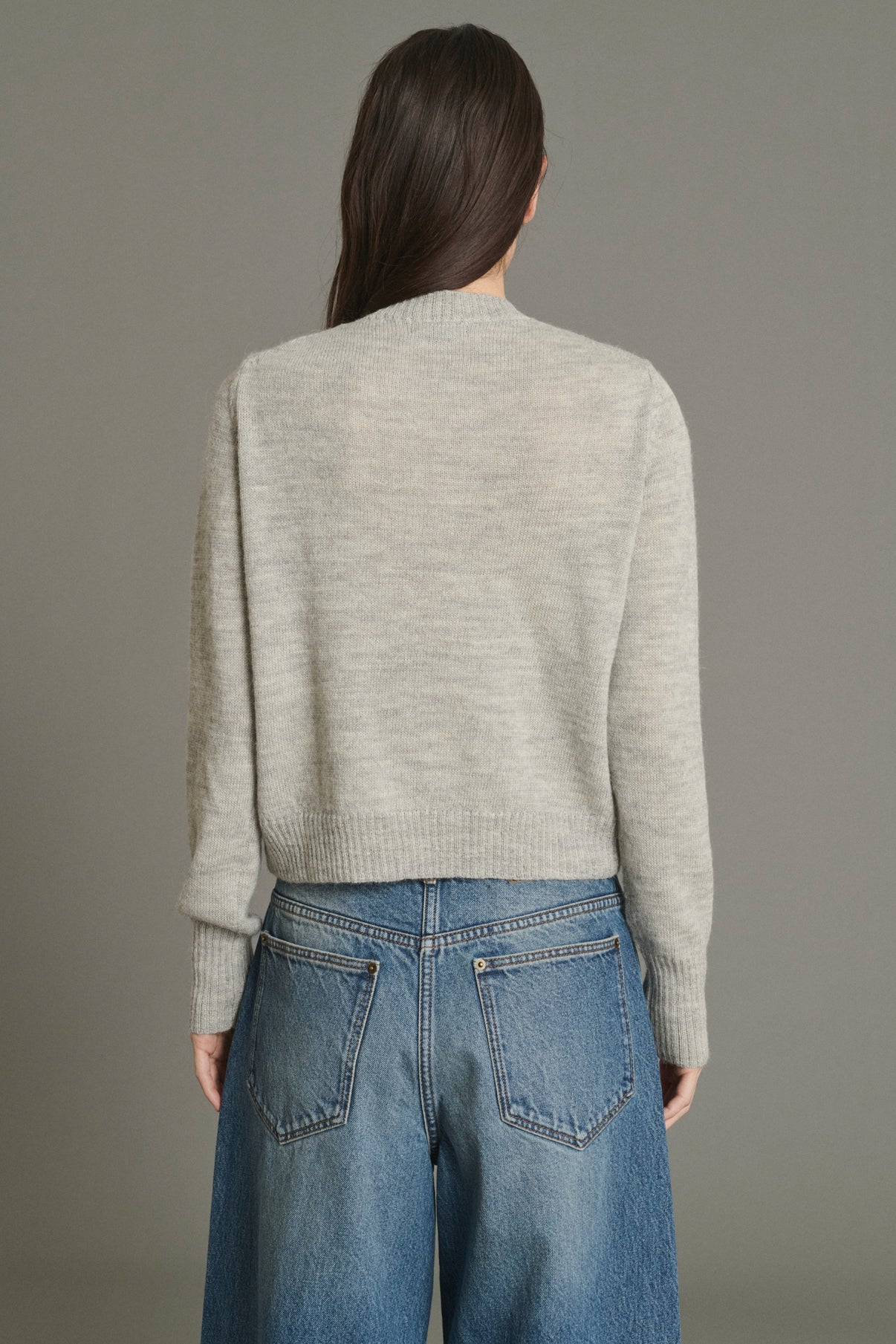 Cardigan Griffith - Hellgrau Meliert - Wolle - Damen vue 4