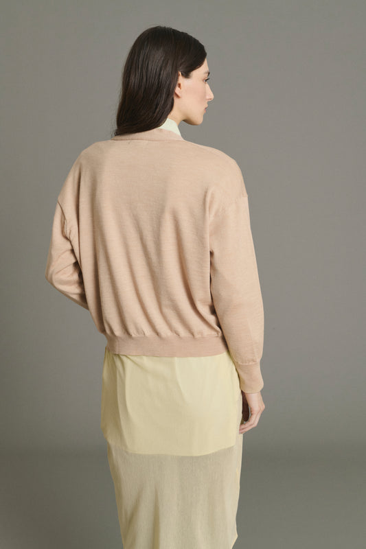 Cardigan Idem - Beige-Rosa - Merinowolle - Damen