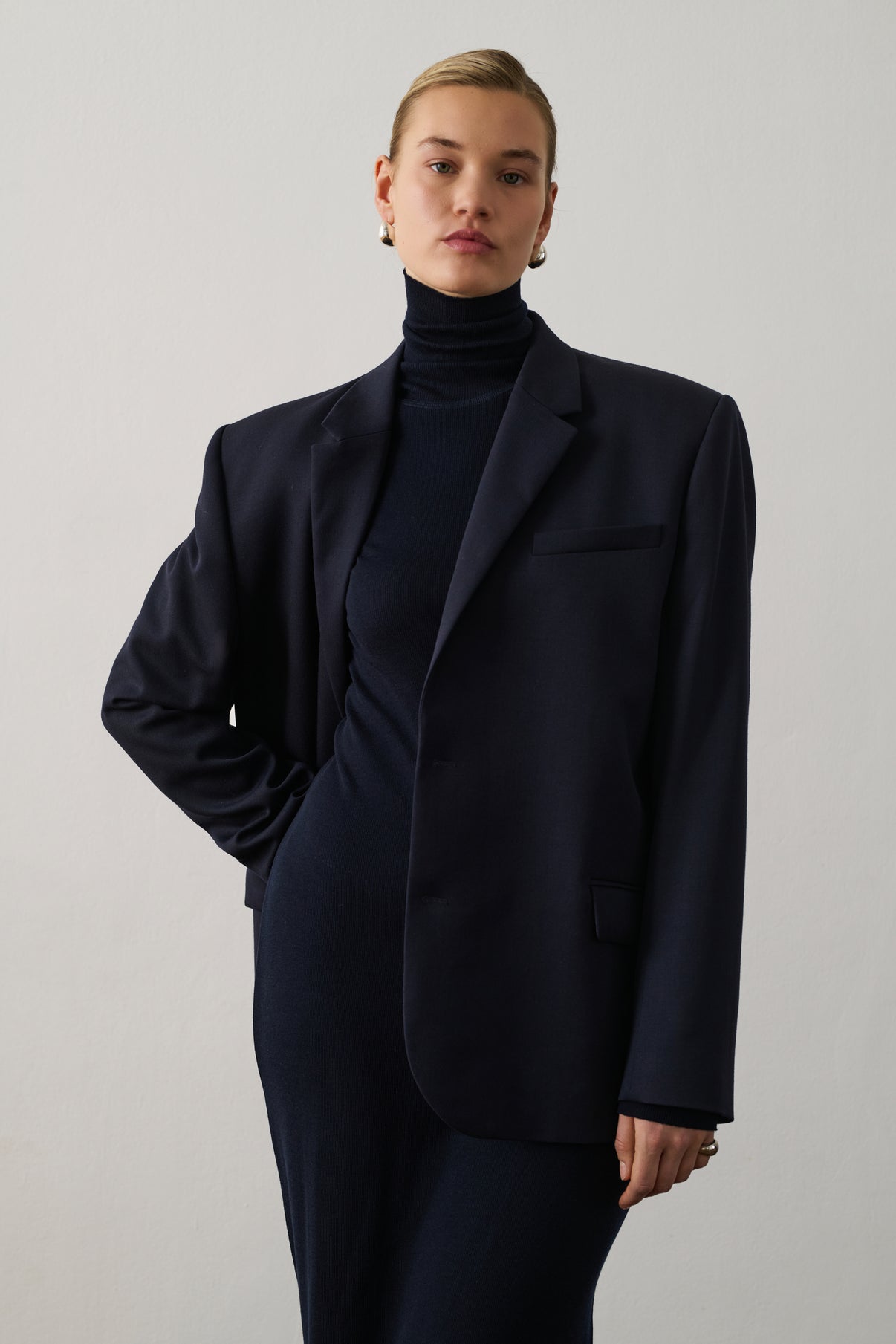 Veste Giani - Bleu Nuit - Laine - Femme vue 5