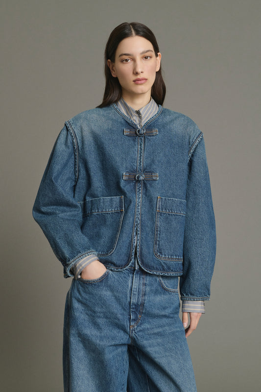 Jacke Agatha - Blaue Denim Baumwolle Damen - Soeur