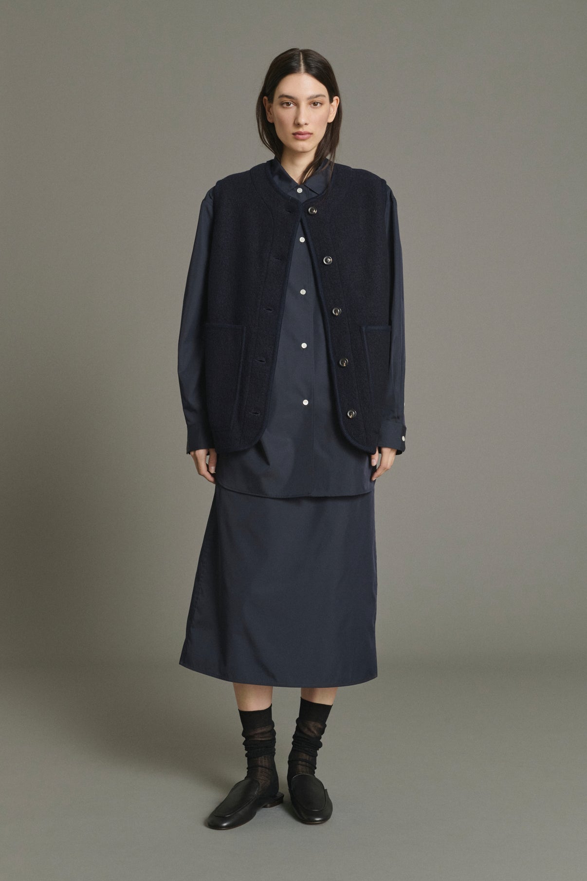 Jacke Chicago - Navy Walkwolle Damen - Soeur vue 1