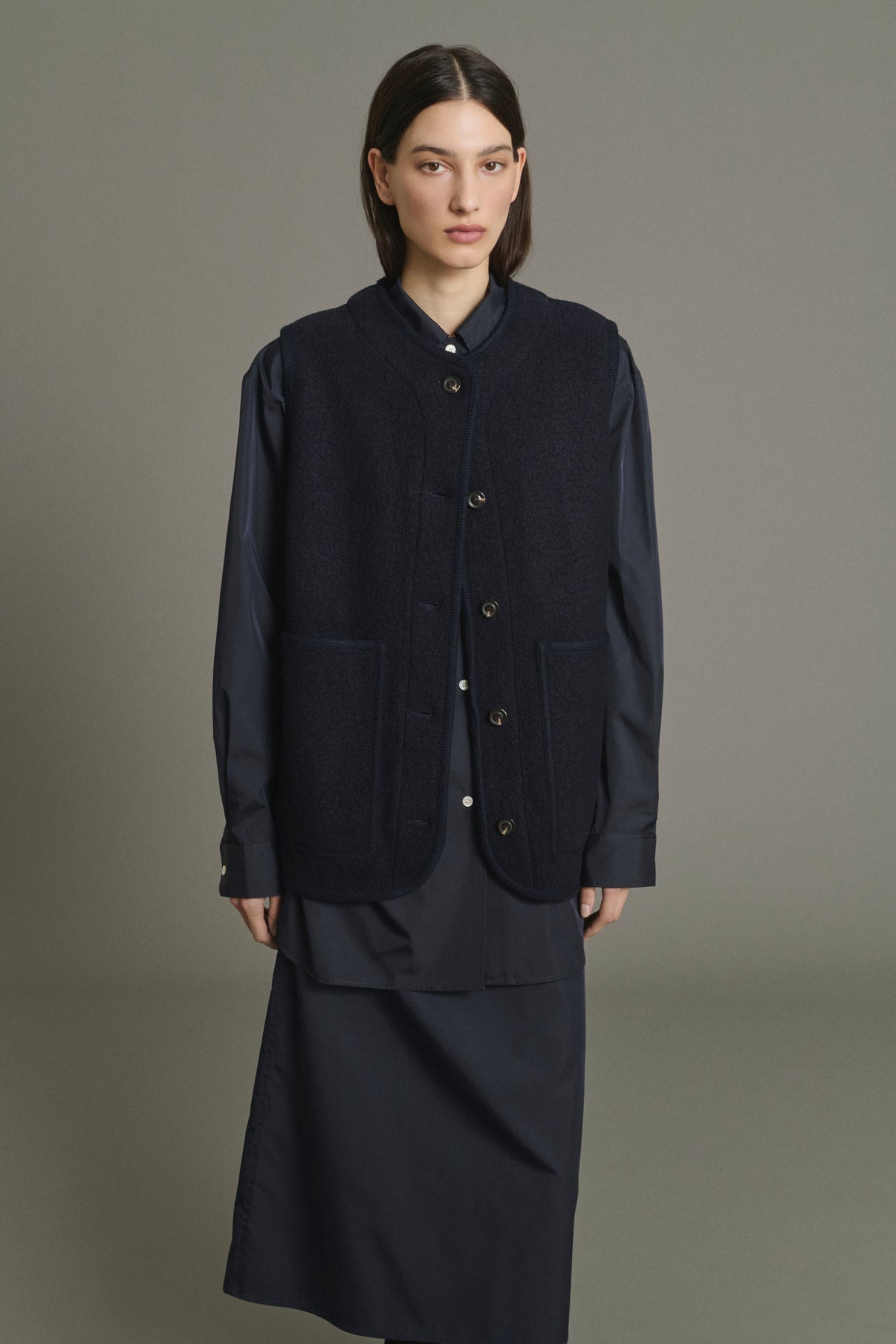 Jacke Chicago - Navy Walkwolle Damen - Soeur vue 3