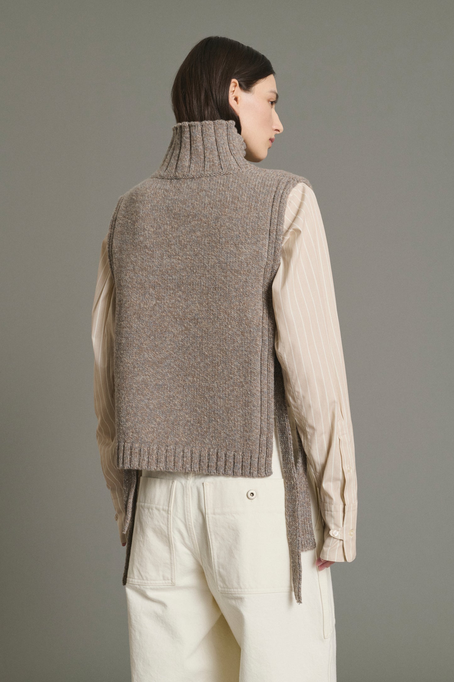 Pullover Or – Beige/Grau – Wolle – Damen