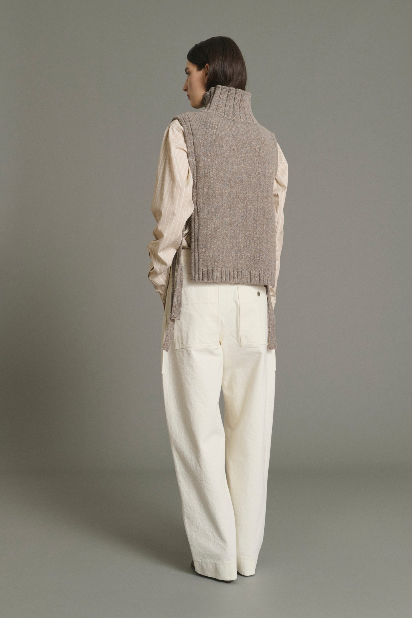 Pullover Or – Beige/Grau – Wolle – Damen