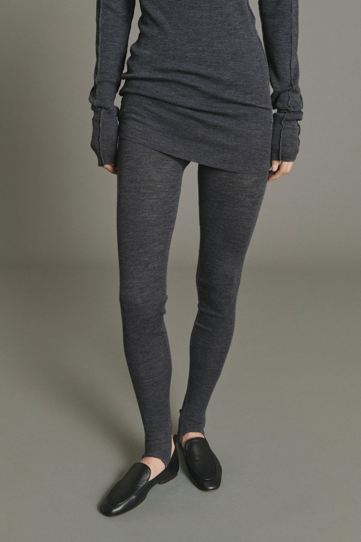 Legging Jen – Anthrazitgrau – Wolle – Damen vue 2