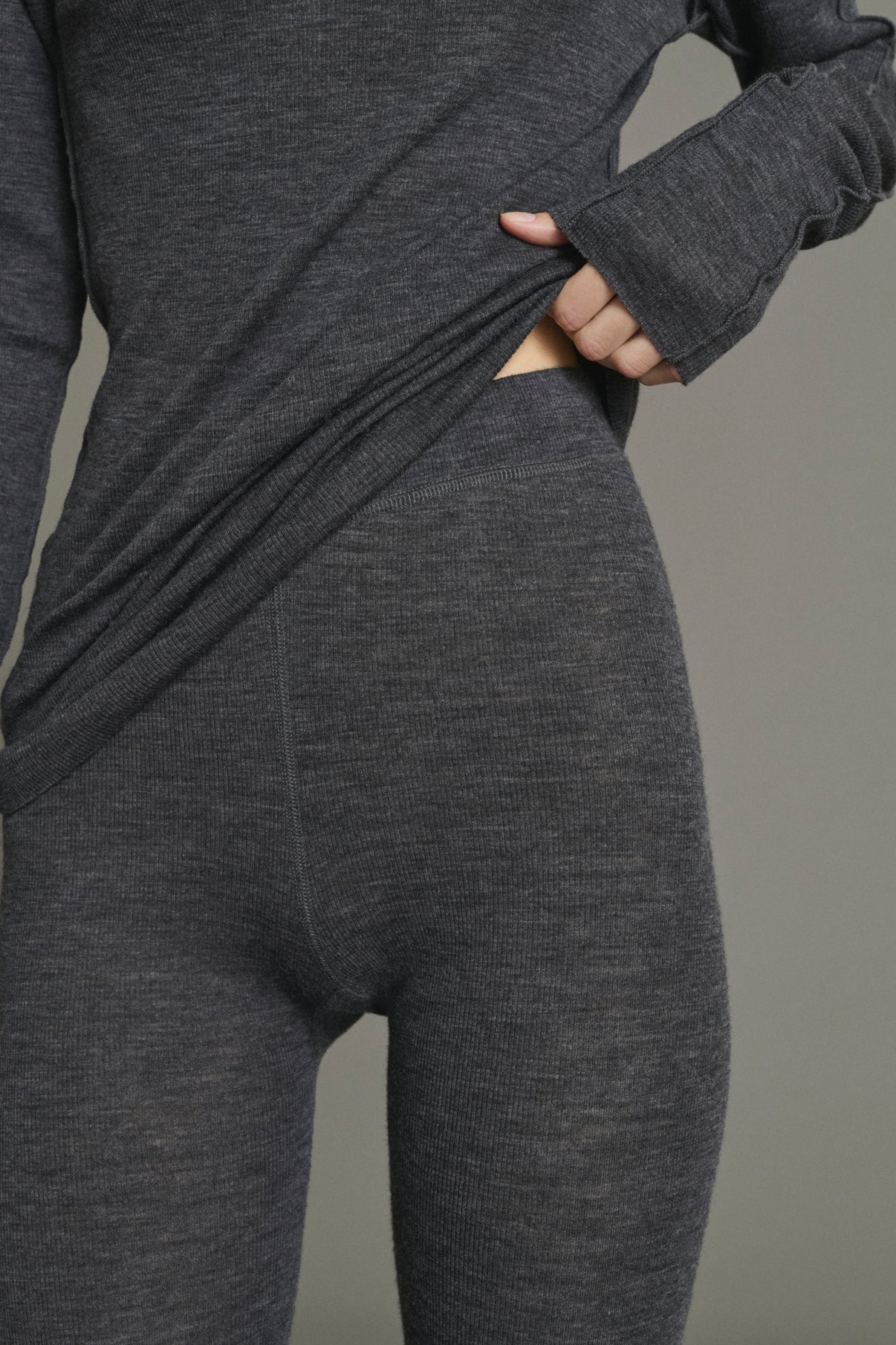 Legging Jen – Anthrazitgrau – Wolle – Damen vue 4