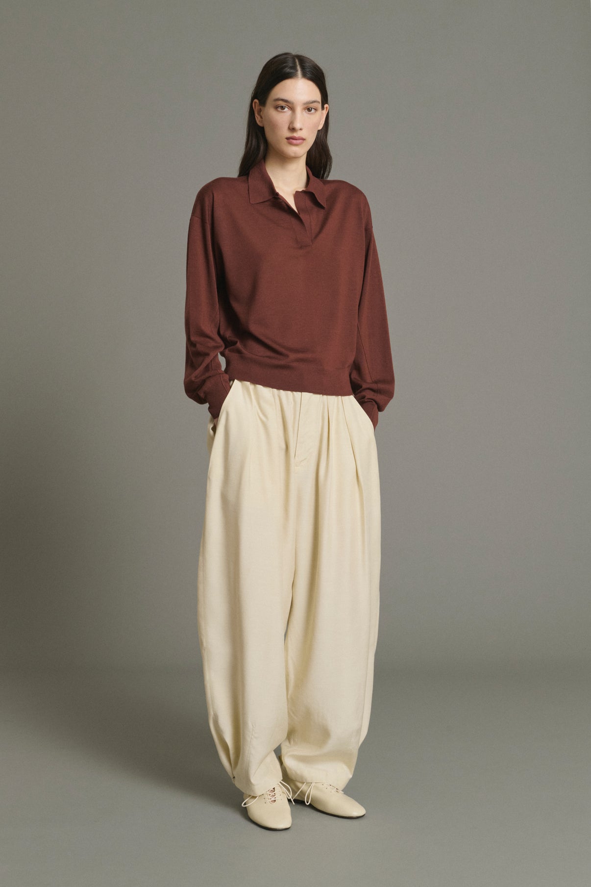 Pullover Fleming - Mahagoni - Merinowolle - Damen vue 1